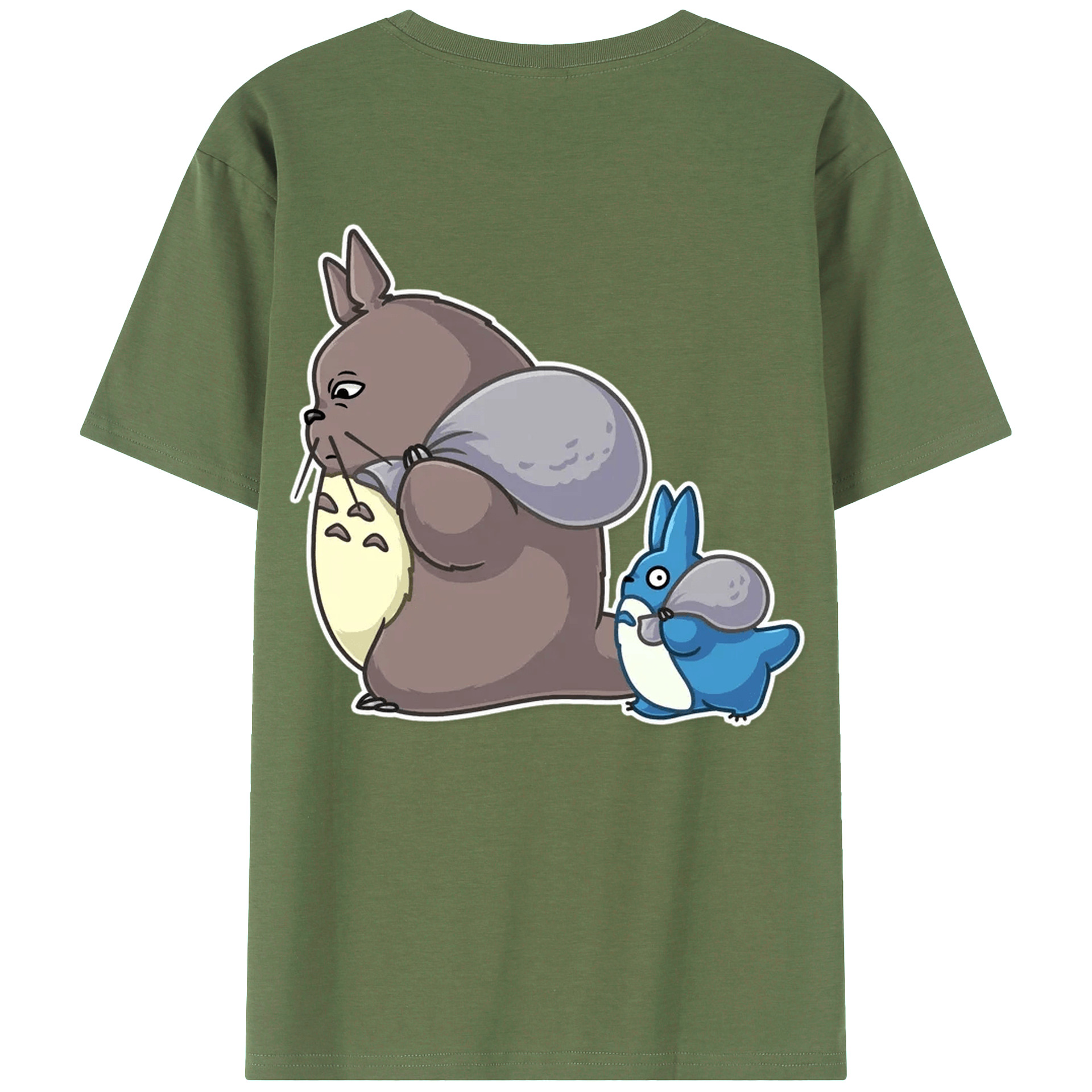 （画像用） となりのトトロ 草壁メイ 草壁サツキ My Neighbor Totoro Satsuki Kusakabe Mei Kusakabe 綿100％ メンズ半袖Tシャツ（バックプリント） 通気性